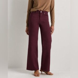 NWT A Loves A High Rise Wide Leg Bordo Denim Pants Jean Sz 4